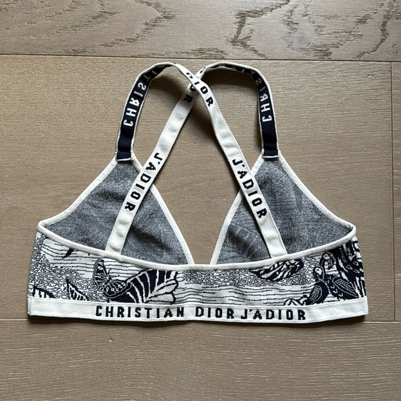 Dior - J’adior Navy Bralette Oblique Technical Cotton: Toile de Jouy Print - Picture 2 of 6